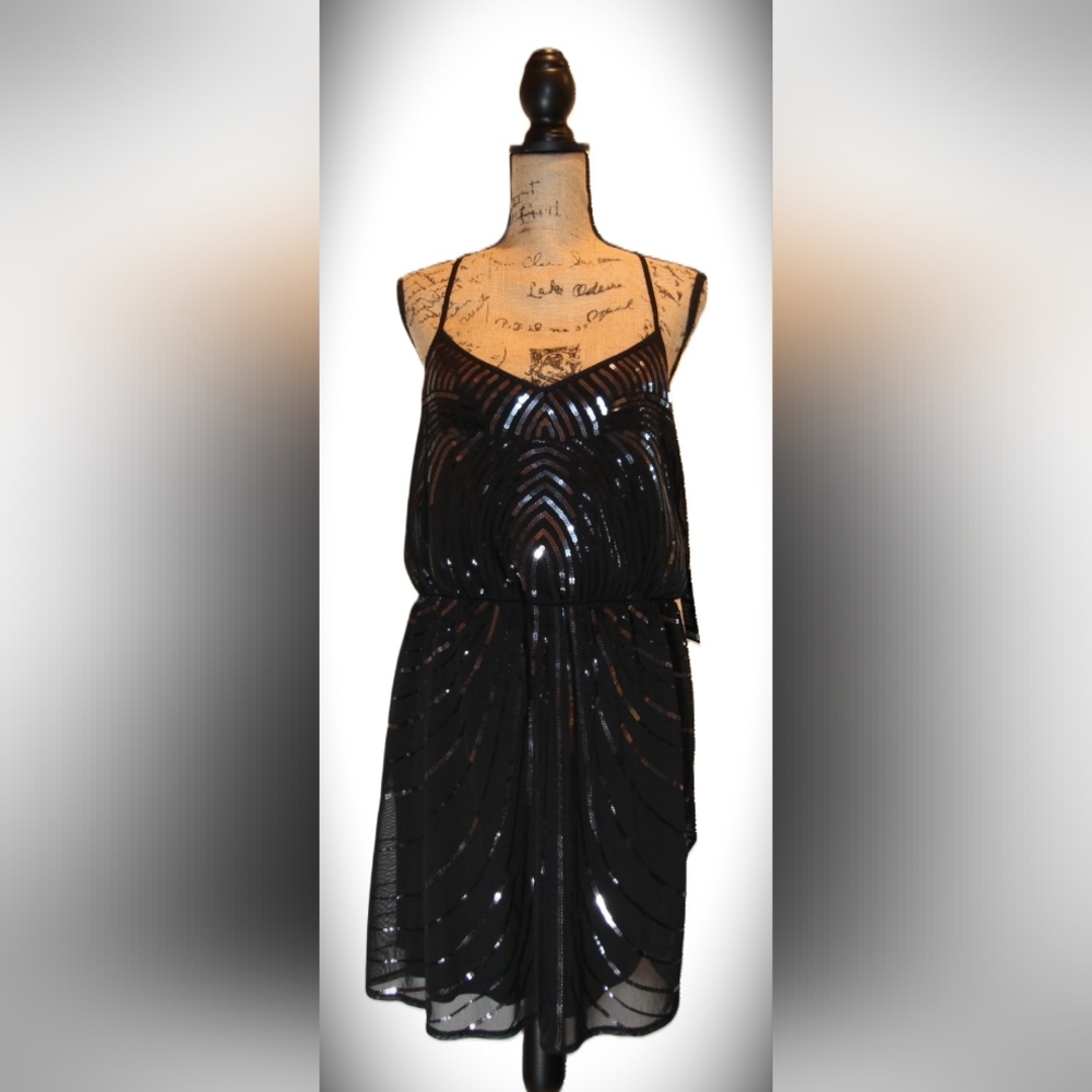 New w/ Tags! Express Black and Silver Sequin Mini Dress